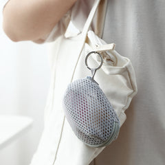 5Pcs Mesh Makeup Sponge Holder Small Zipper Makeup Pouch Bags With Keychain