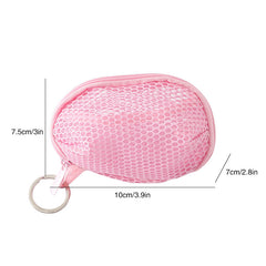 5Pcs Mesh Makeup Sponge Holder Small Zipper Makeup Pouch Bags With Keychain