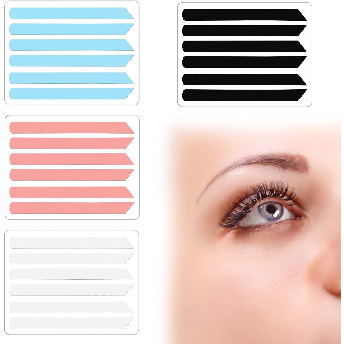 6 Piece Reusable Lash Lift Ribbon Eyelash Perm Pads Silicone Tape Covering