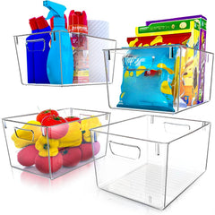 2pcs Refrigerator Organizer Bin Clear Kitchen Pantry Container Bins