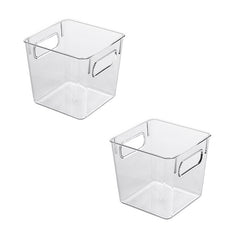 2pcs Refrigerator Organizer Bin Clear Kitchen Pantry Container Bins