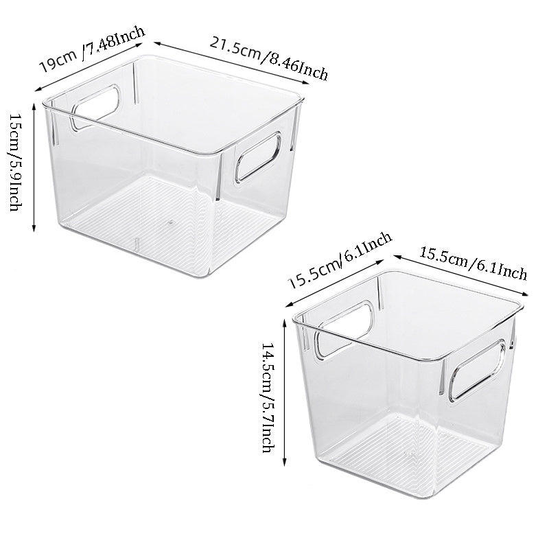 2pcs Refrigerator Organizer Bin Clear Kitchen Pantry Container Bins