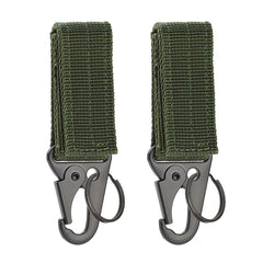 2pcs Tactical Hanging Buckle Nylon Webbing Carabiner Keychain