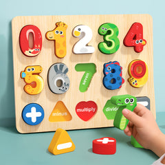 Educational Wooden Puzzles for Toddlers Animal Shaped Numbers And Letters