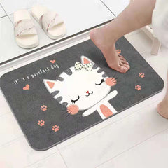 Printed Floor Mat Soft Comfortable Bath Rug Non-slip Mat Absorbent Carpet