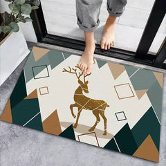 Printed Floor Mat Soft Comfortable Bath Rug Non-slip Mat Absorbent Carpet