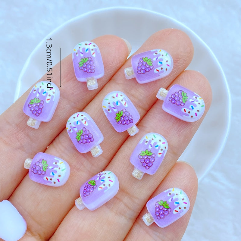 Resin Mini Fruit Popsicle Flat Back Miniatures for Nail Art