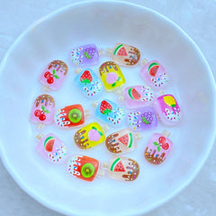 Resin Mini Fruit Popsicle Flat Back Miniatures for Nail Art