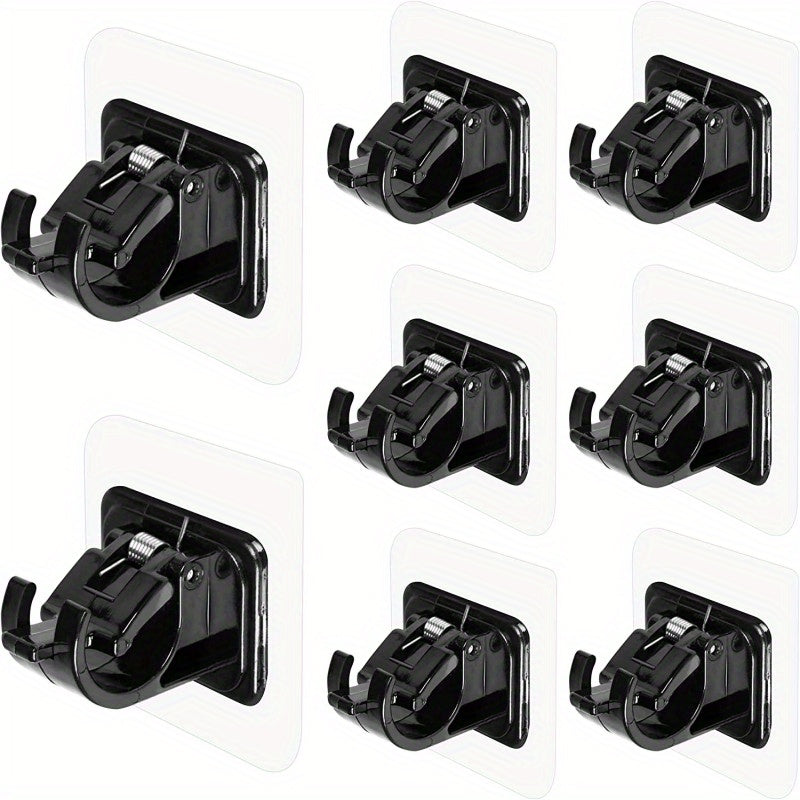 8pcs No Drill Curtain Rod Brackets Self Adhesive Rod Hangers