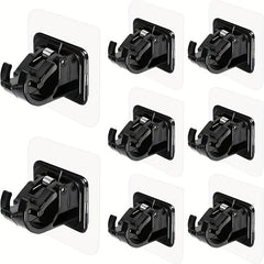 8pcs No Drill Curtain Rod Brackets Self Adhesive Rod Hangers