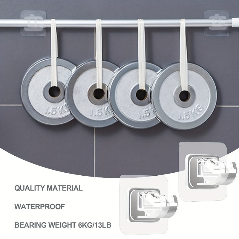 8pcs No Drill Curtain Rod Brackets Self Adhesive Rod Hangers
