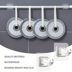 8pcs No Drill Curtain Rod Brackets Self Adhesive Rod Hangers