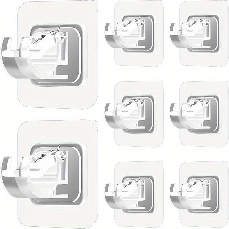 8pcs No Drill Curtain Rod Brackets Self Adhesive Rod Hangers