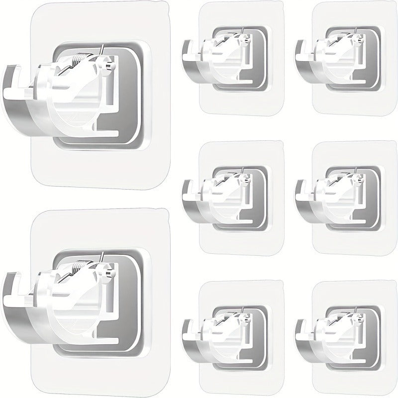 8pcs No Drill Curtain Rod Brackets Self Adhesive Rod Hangers