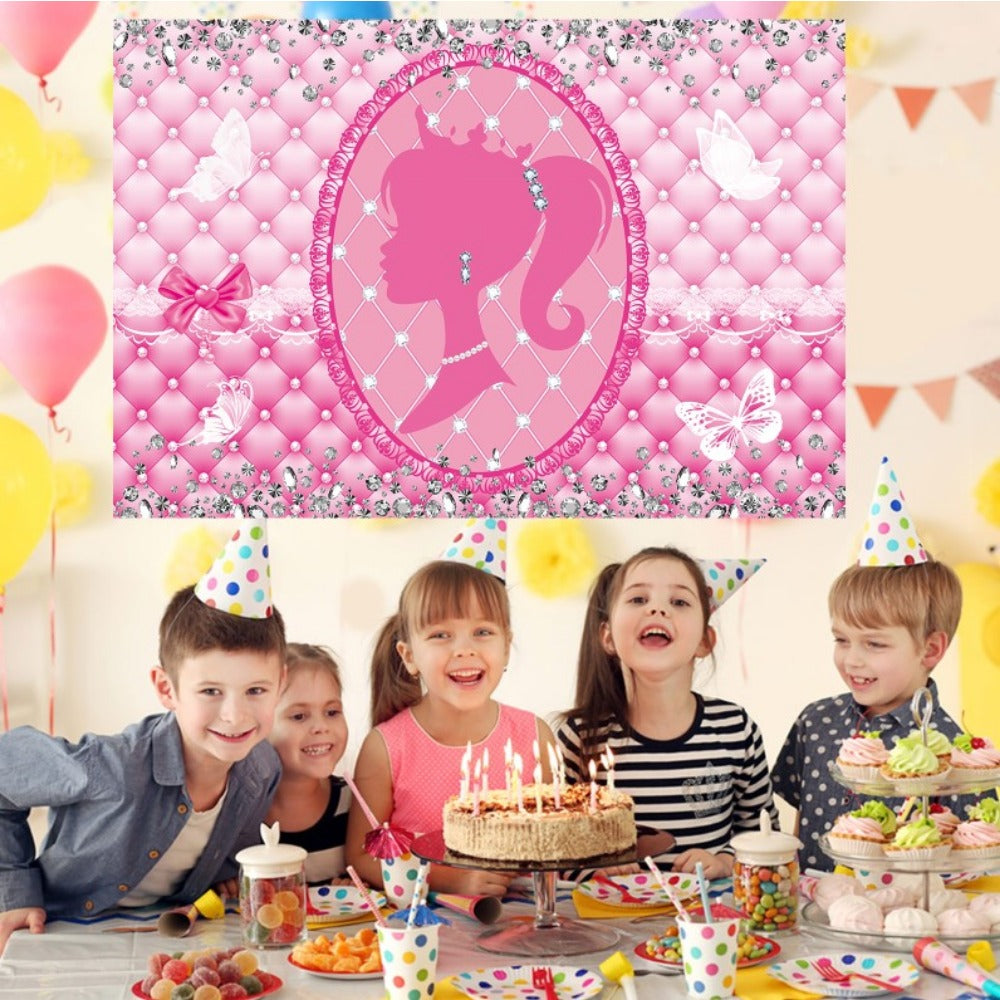 Princess Birthday Background Cloth Party Decoration Flag