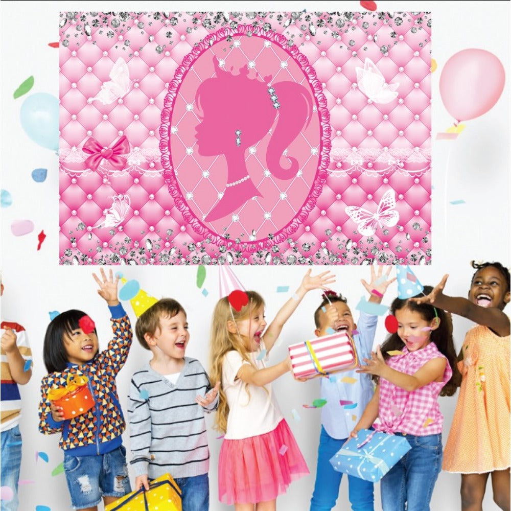 Princess Birthday Background Cloth Party Decoration Flag