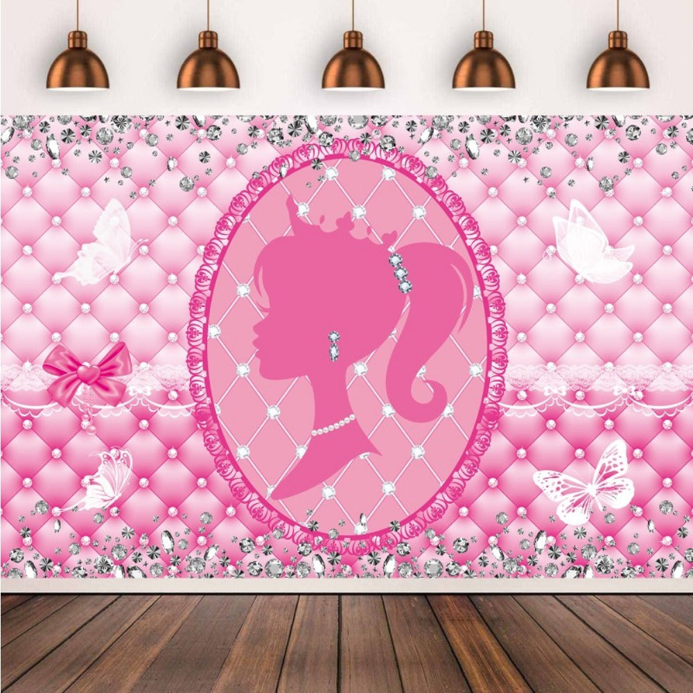 Princess Birthday Background Cloth Party Decoration Flag