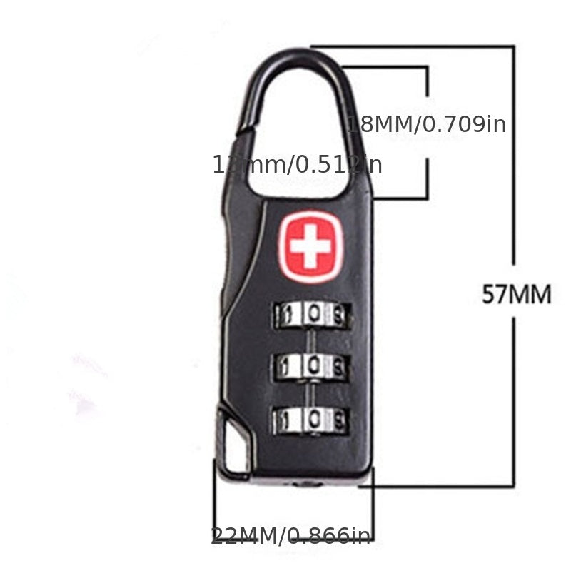 2pcs Luggage Password Padlock Cartoon Mini Padlock