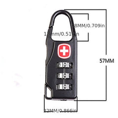 2pcs Luggage Password Padlock Cartoon Mini Padlock