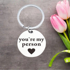 Creative Stainless Steel Carved Keychain Gift For Dad and Mom