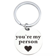 Creative Stainless Steel Carved Keychain Gift For Dad and Mom