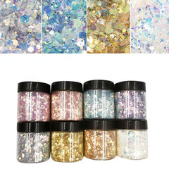 10g Bottle 8 Colorful Craft Glitter Powder for Tumblers, Slime, Nail Art