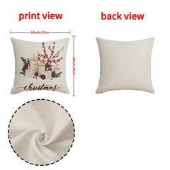 Christmas Pine Cone Candle Holder Linen Pillow Cover