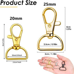 10Pcs Metal Swivel Lobster Clasp Keychain Hooks DIY Jewelry Making