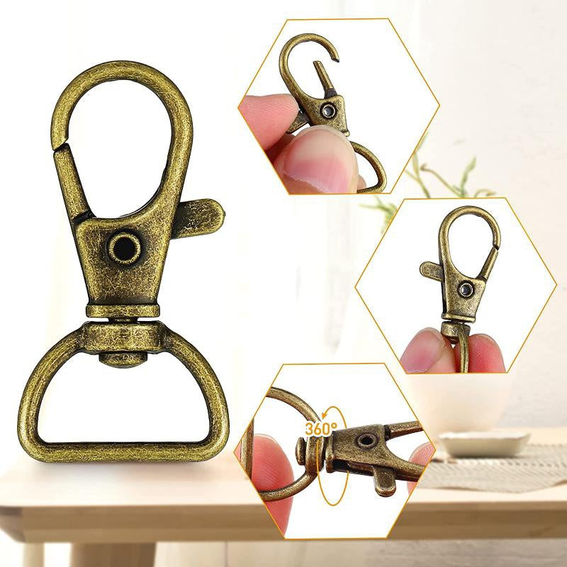 10Pcs Metal Swivel Lobster Clasp Keychain Hooks DIY Jewelry Making
