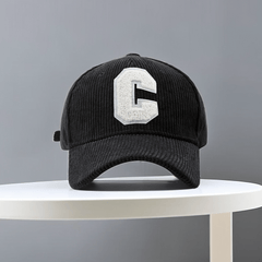Striped Embroidered Letter Baseball Cap for Men