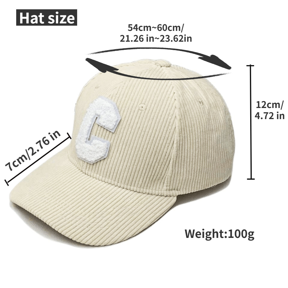 Striped Embroidered Letter Baseball Cap for Men