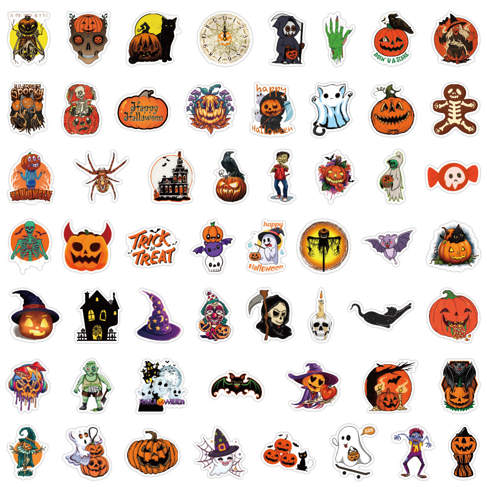110pcs Halloween Stickers Pumpkin Horror Decoration Vinyl Waterproof Stickers