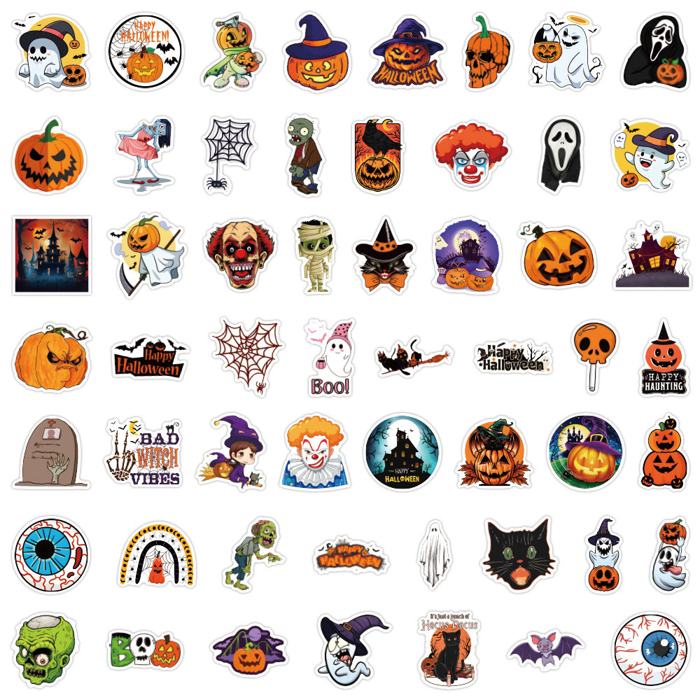 110pcs Halloween Stickers Pumpkin Horror Decoration Vinyl Waterproof Stickers