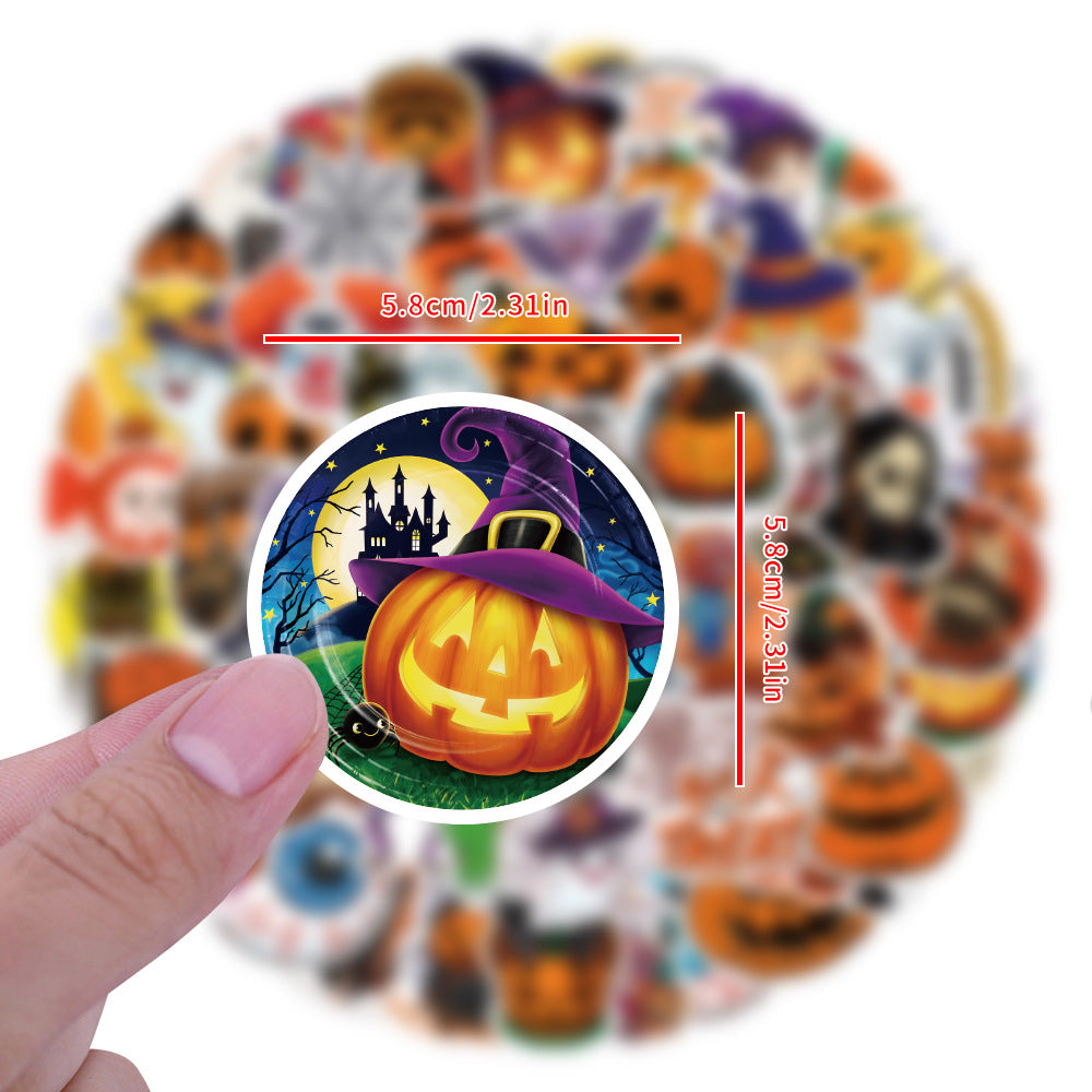 110pcs Halloween Stickers Pumpkin Horror Decoration Vinyl Waterproof Stickers