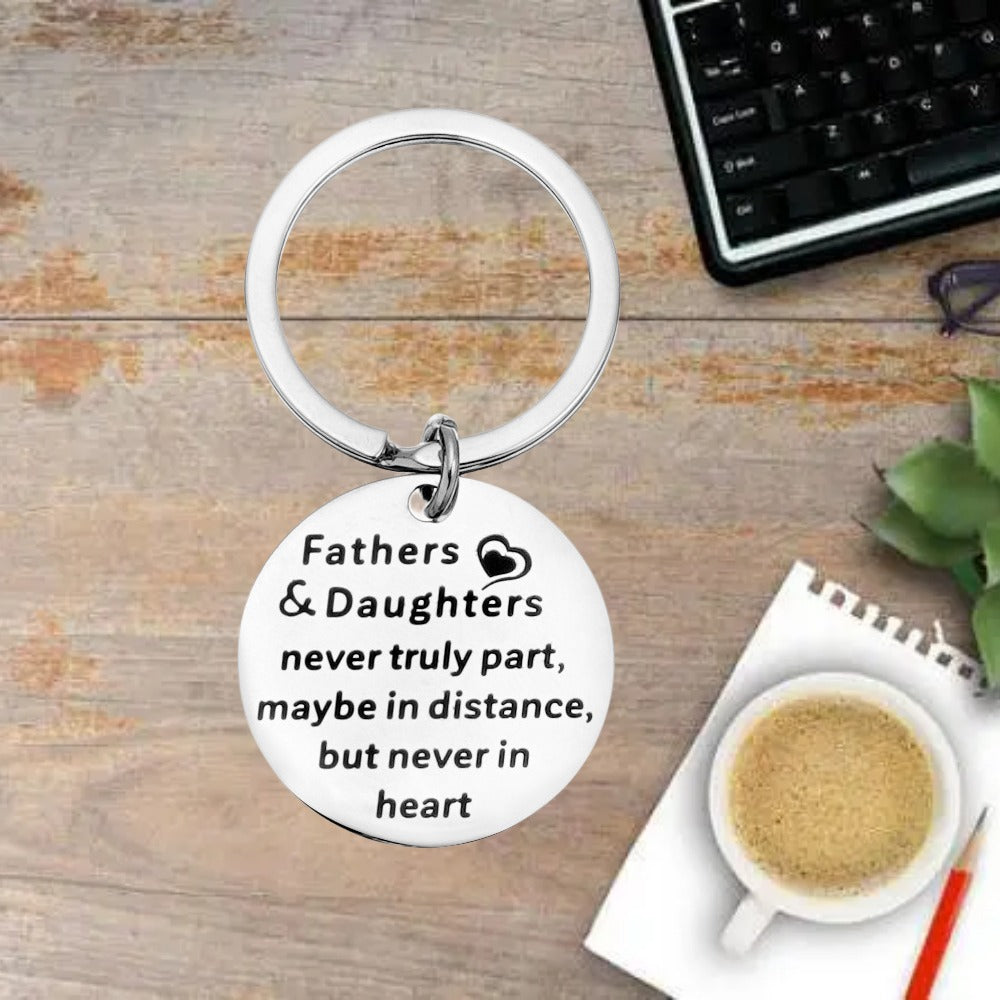 Metal Key Chain Keyring Pendant Family Gift For Father Daughter