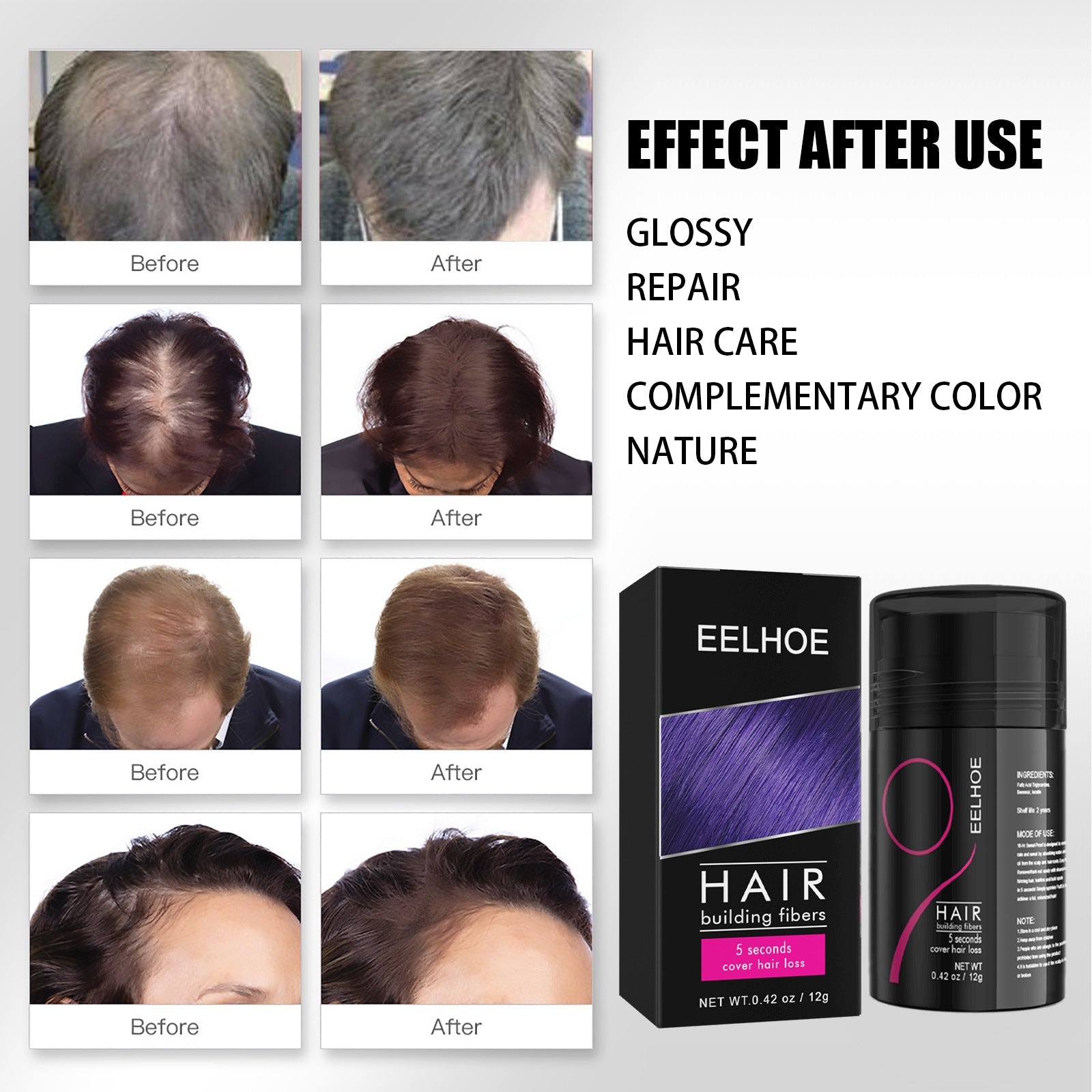 Fluffy Secret Hair Fiber Powder Long Lasting Volume Booster