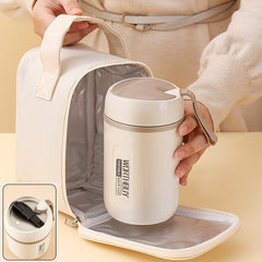 800ml Insulated Cup w/ Spoon & Storage Bag - Outdoor Travel Camping
