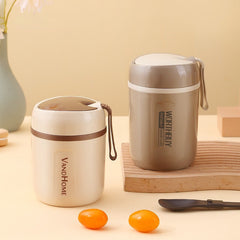 800ml Insulated Cup w/ Spoon & Storage Bag - Outdoor Travel Camping