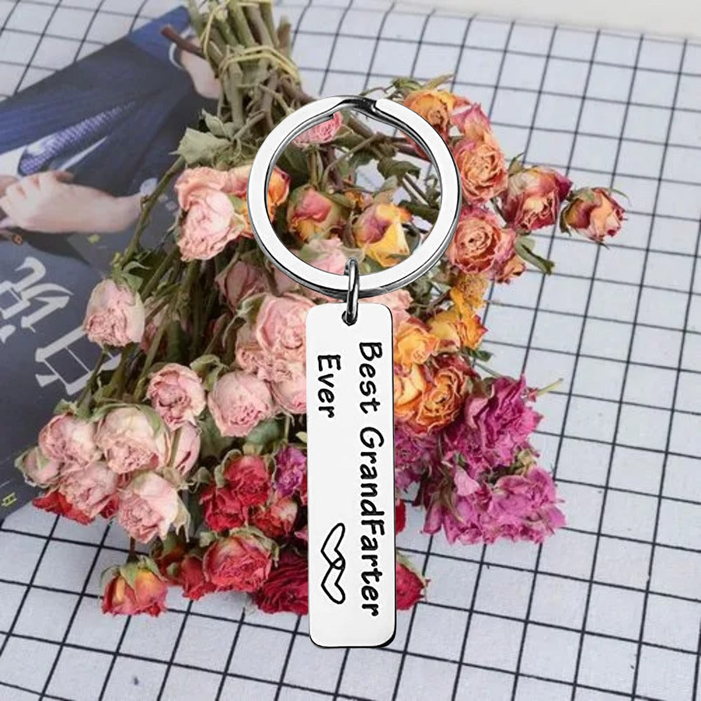 Stainless Steel Engraved Keyring Father's Gift