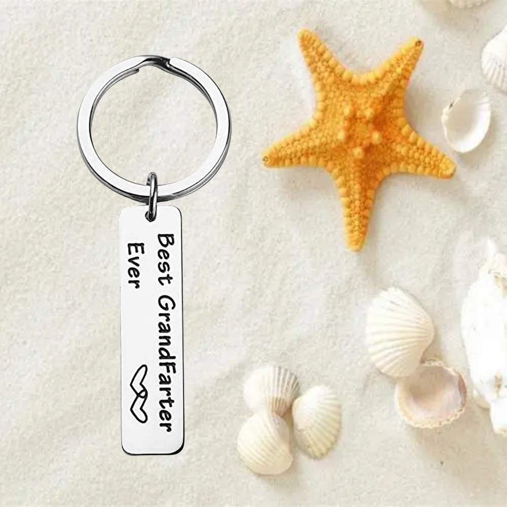 Stainless Steel Engraved Keyring Father's Gift