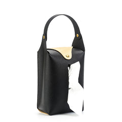 Portable PU Leather Tissue Bag for Car, Home, Office - Hanging Napkin Box