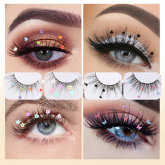 Sequin False Eyelashes Peach Blossom Glitter Synthetic Fibers Lashes