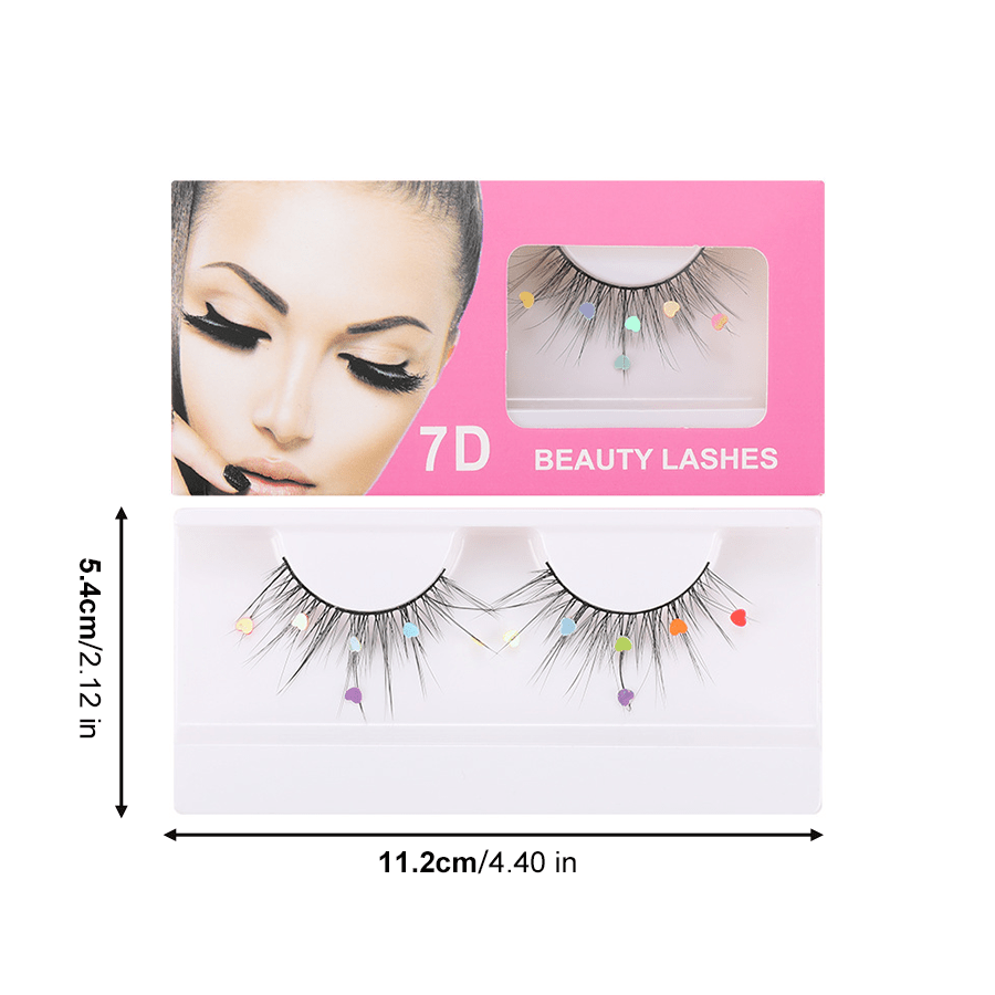 Sequin False Eyelashes Peach Blossom Glitter Synthetic Fibers Lashes