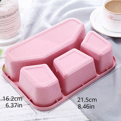Wheat Straw Lunch Box 4 Compartments Microwave Safe