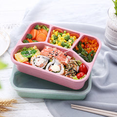 Wheat Straw Lunch Box 4 Compartments Microwave Safe