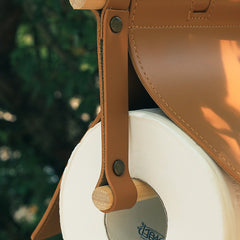 PU Leather Hanging Tissue Box Waterproof Roll Paper Bag for Outdoor Picnic