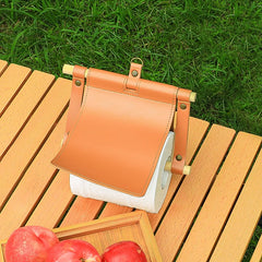 PU Leather Hanging Tissue Box Waterproof Roll Paper Bag for Outdoor Picnic