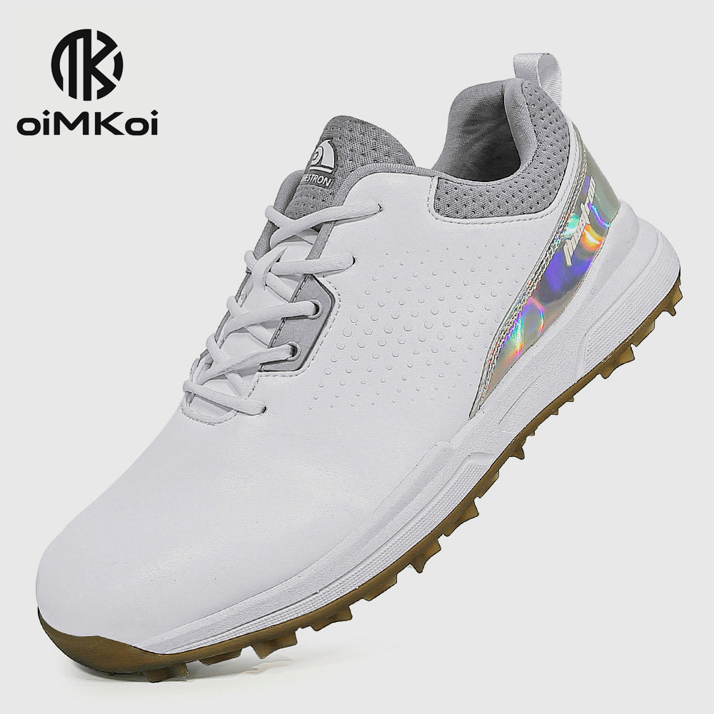 OiMKoi Men's Solid Golf Shoes Non slip Lace Up Sports Sneakers