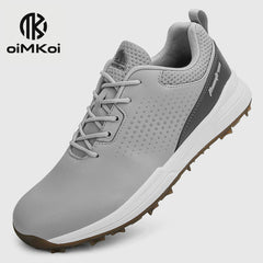 OiMKoi Men's Solid Golf Shoes Non slip Lace Up Sports Sneakers