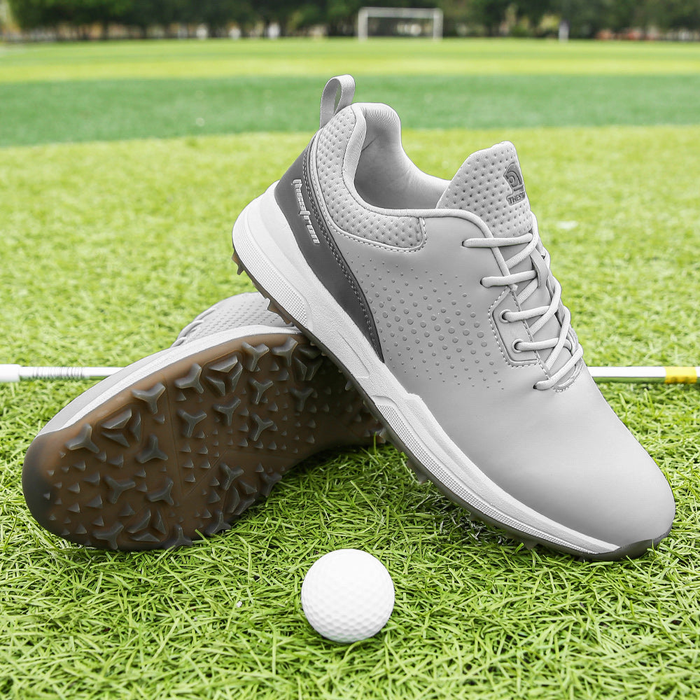 OiMKoi Men's Solid Golf Shoes Non slip Lace Up Sports Sneakers